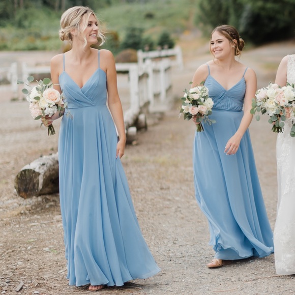 Elegant Blue Women's Dress - Picture 1 of 7